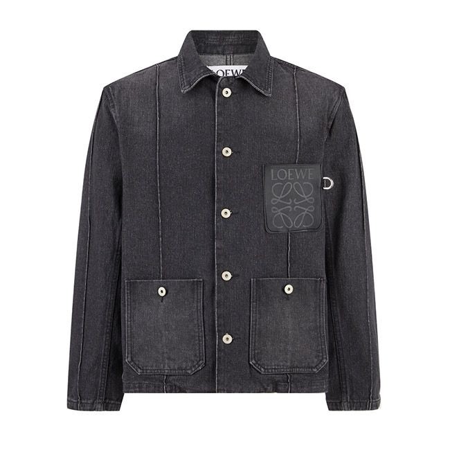 確保済み ロエベ Anagram Work wear ロゴ デニム ジャケット コピー商品 lom50016